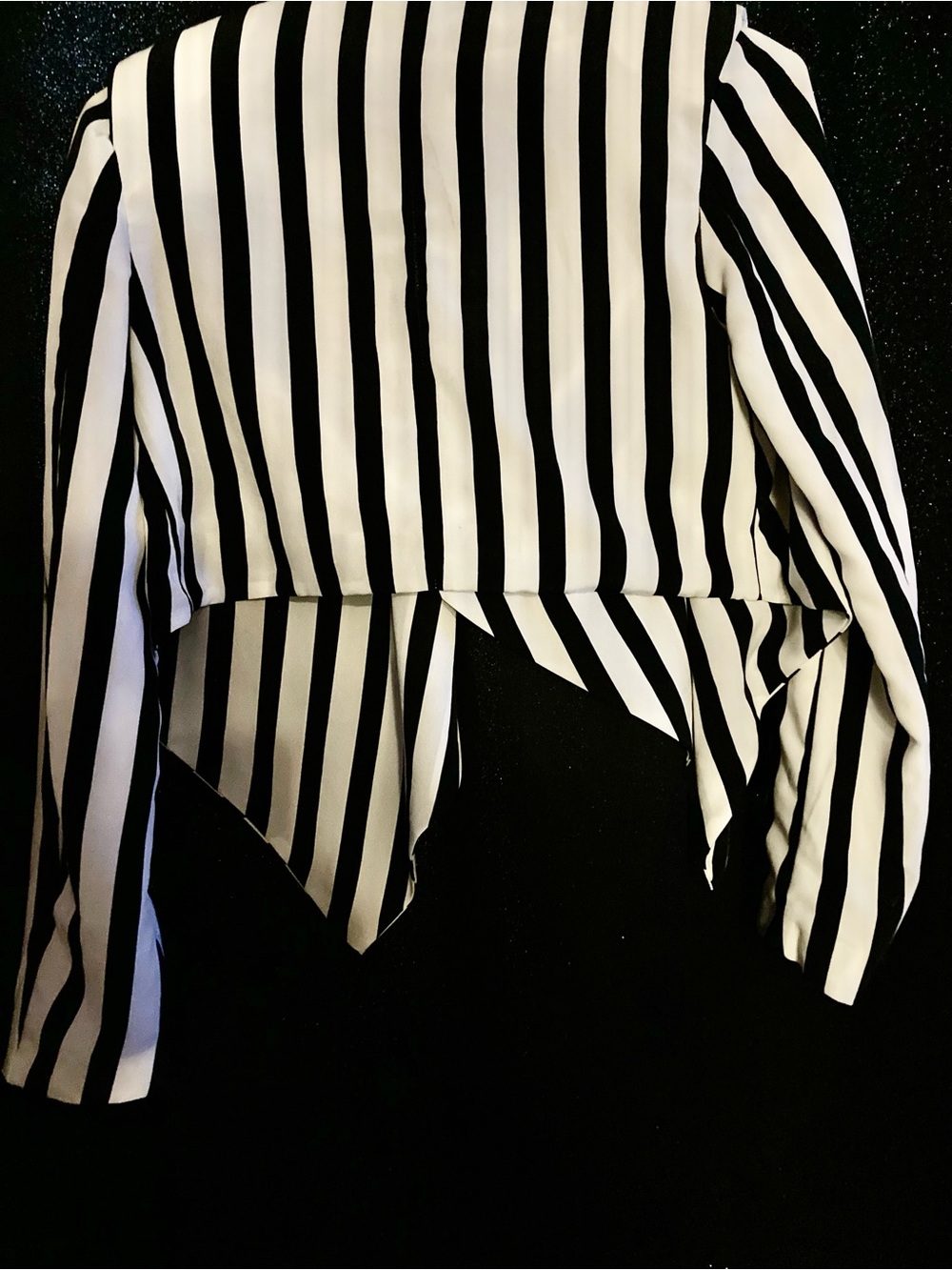 Divided Black & White Striped Open Front Jacket M/L - Picture 4 of 5